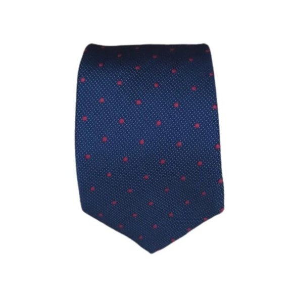 EMPORIO ARMANI Current Blue Polka Dot Silk Tie ITALY 59